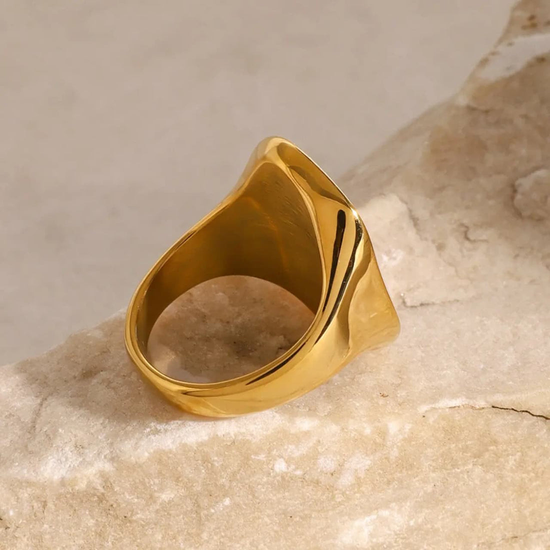18k gold plated pearl ring
