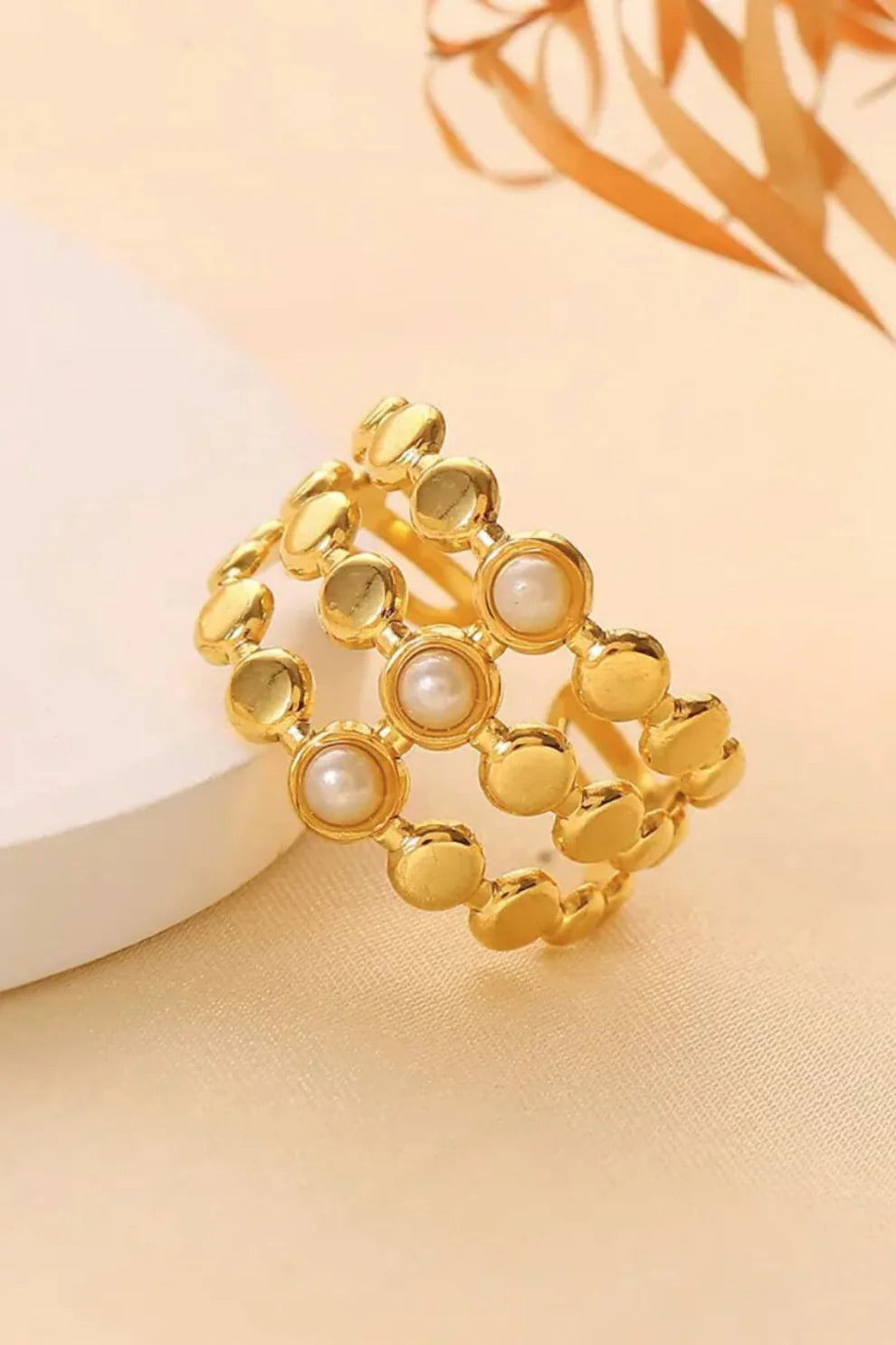 18K Horavé Stainless Steel Ring Adjustable