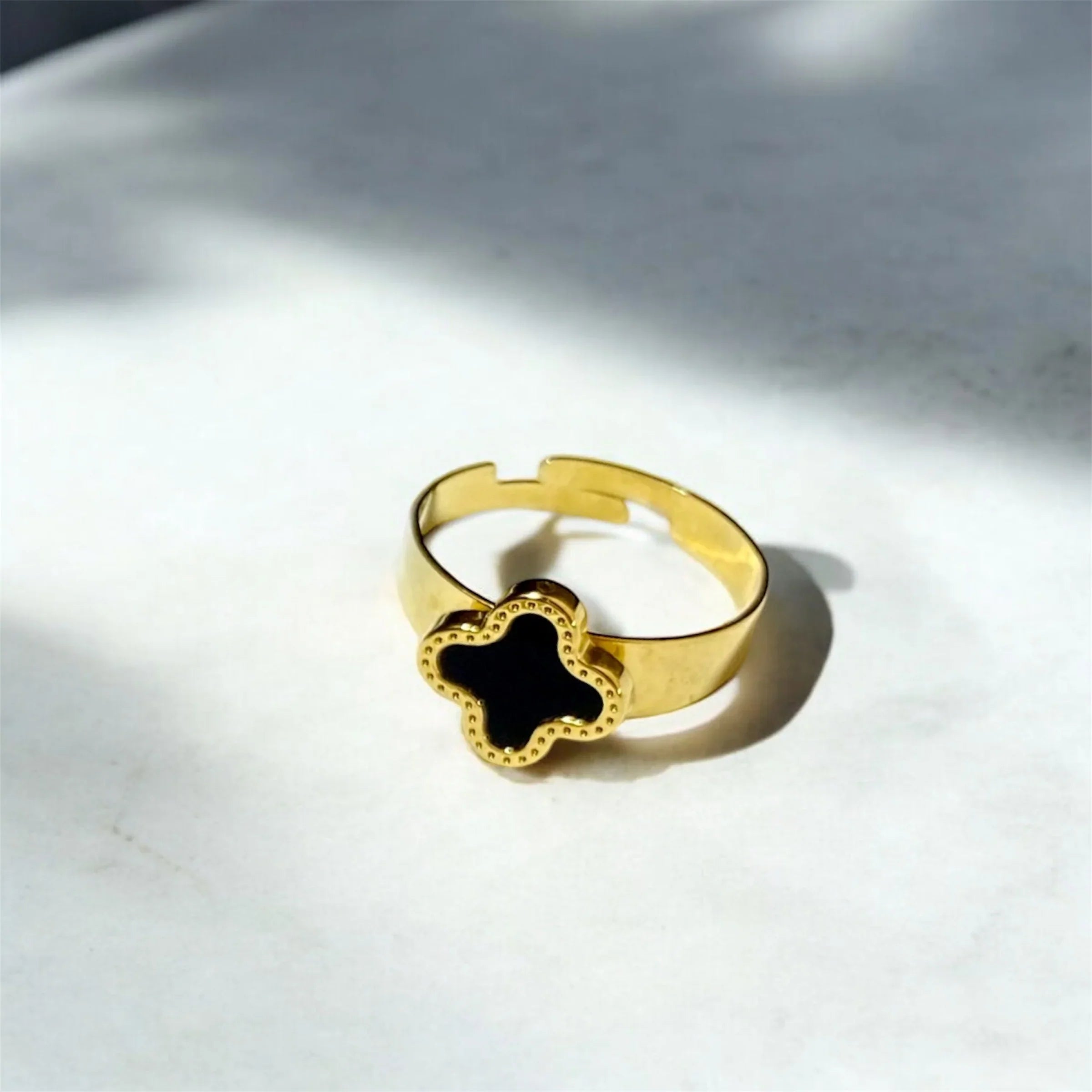 Black clover ring adjustable