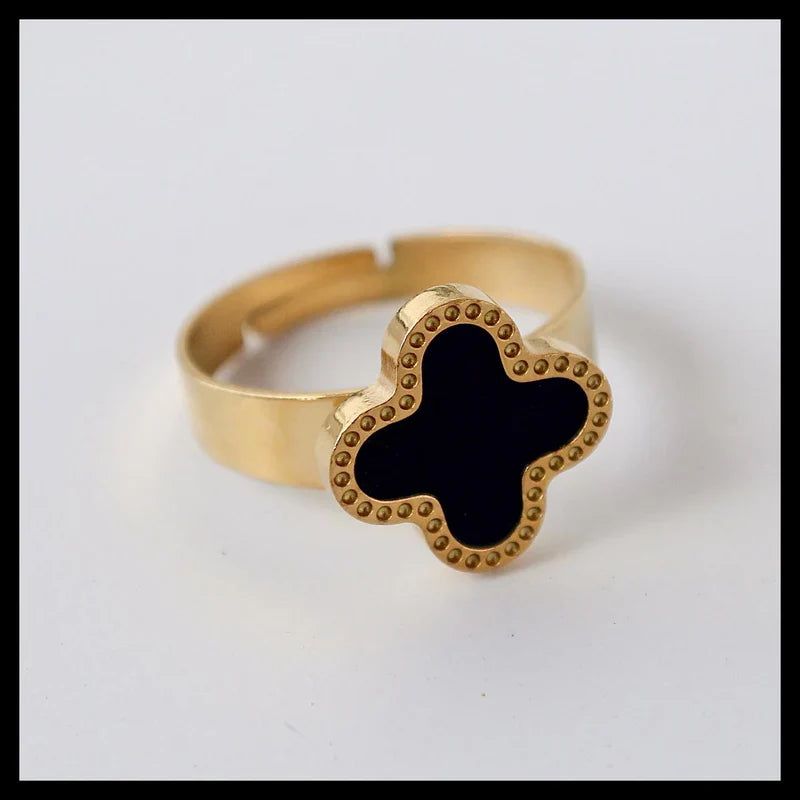 Black clover ring adjustable