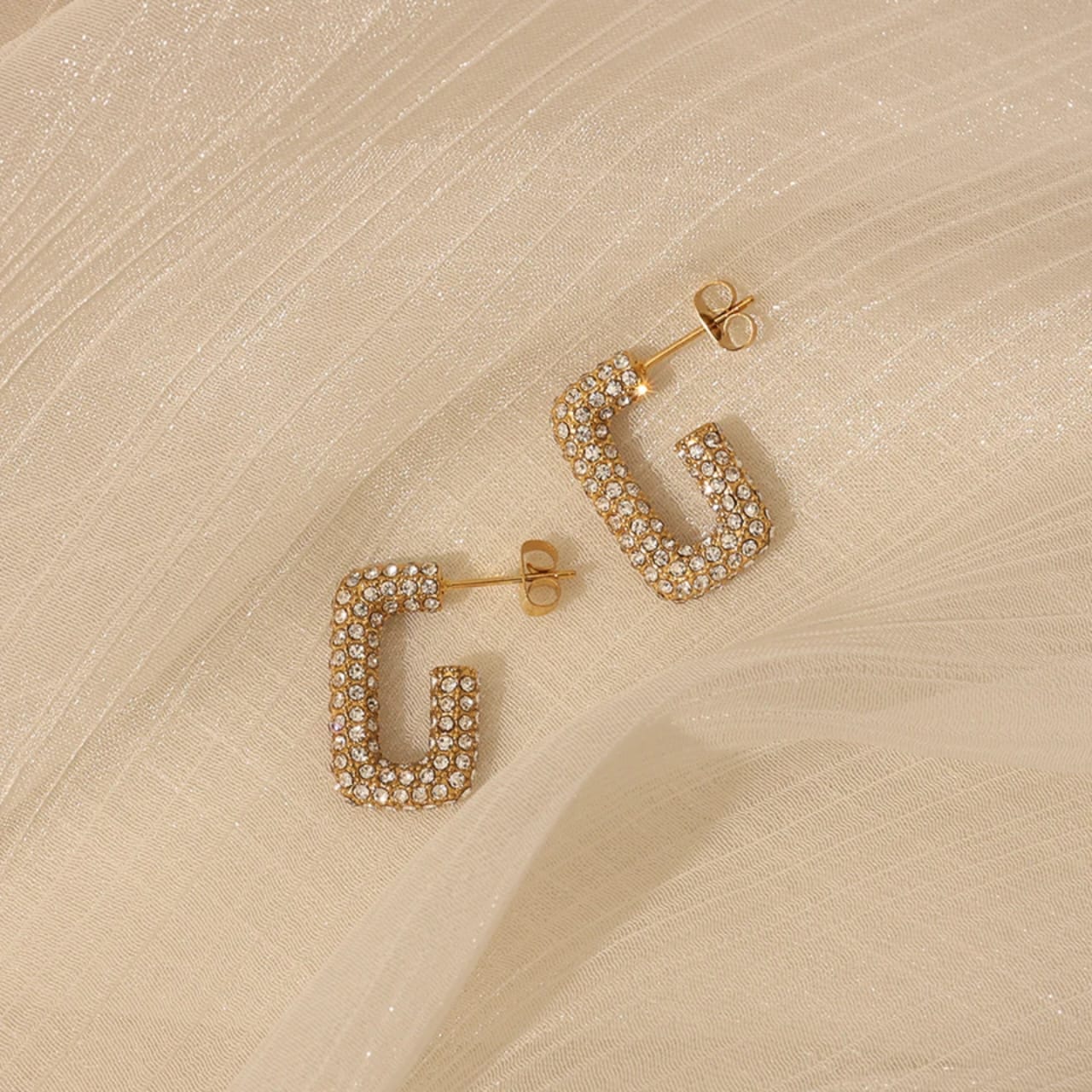 Cubic Zirconia Hoop Earrings