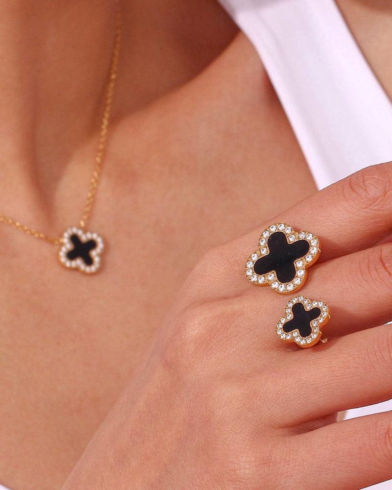 Zirconia Clover Adjustable Ring