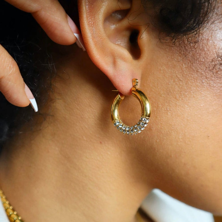 Golden Sparkle Hoop Earrings