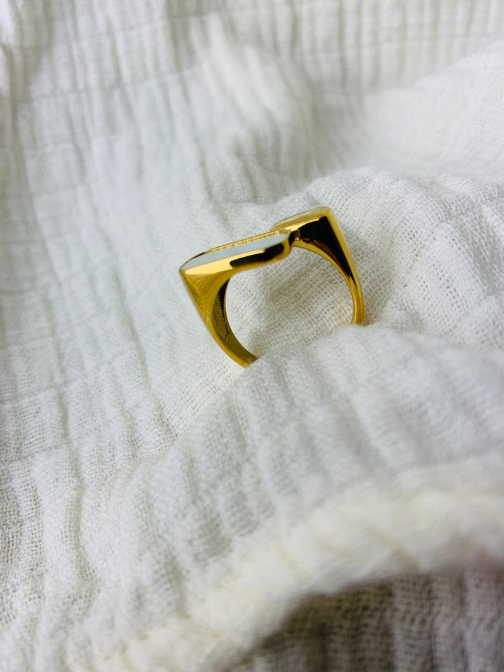 White Stone Adjustable Ring