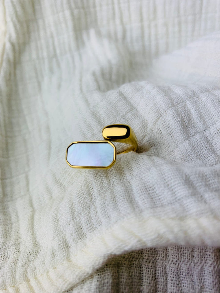White Stone Adjustable Ring