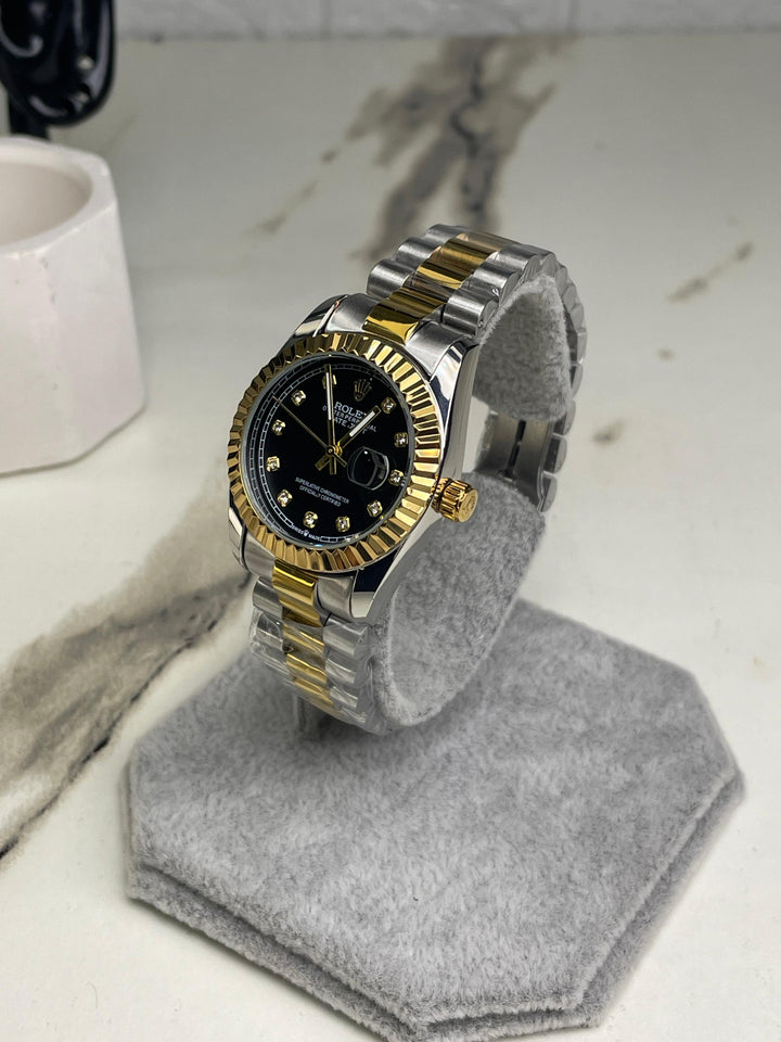 Women's RlX Two Tone Black Dial Stainless Steel  Watch