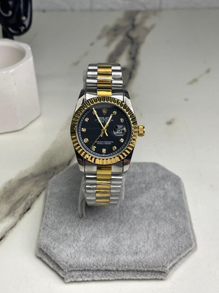 Women's RlX Two Tone Black Dial Stainless Steel  Watch