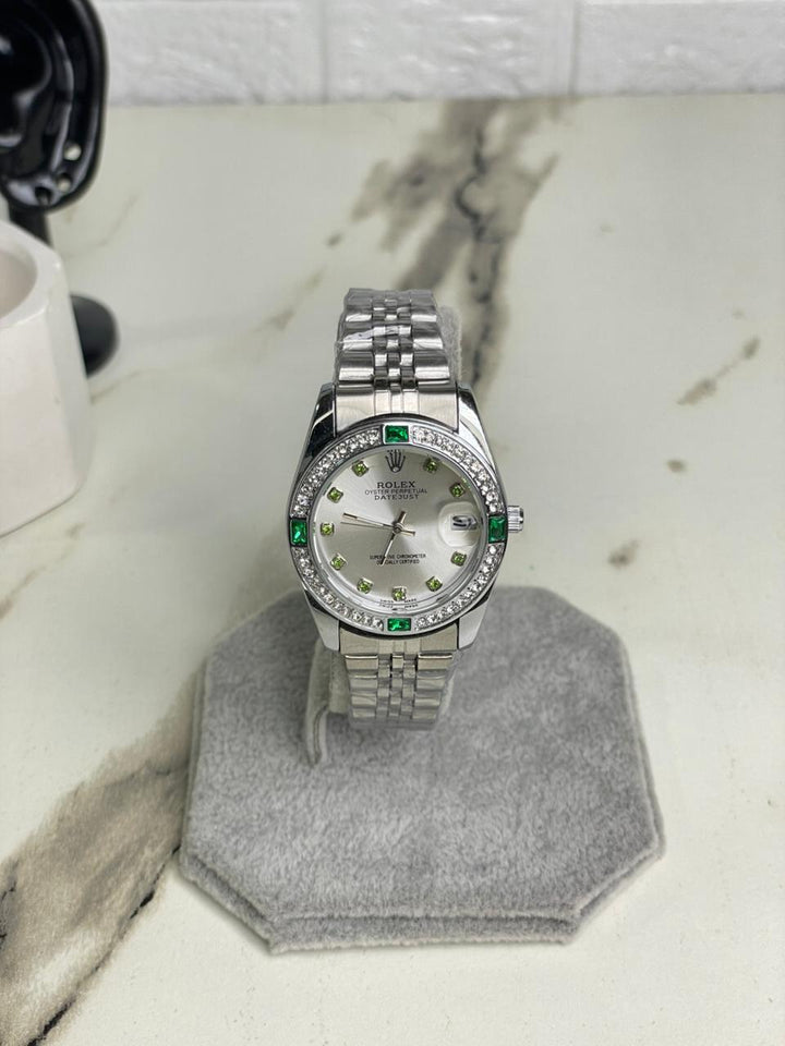 Women's RlX Emerald Stone Stainless Steel  Watch