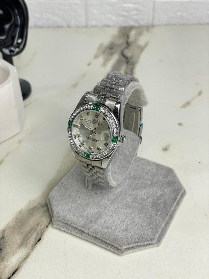Women's RlX Emerald Stone Stainless Steel  Watch