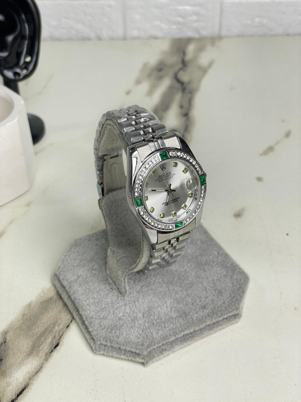 Women's RlX Emerald Stone Stainless Steel  Watch