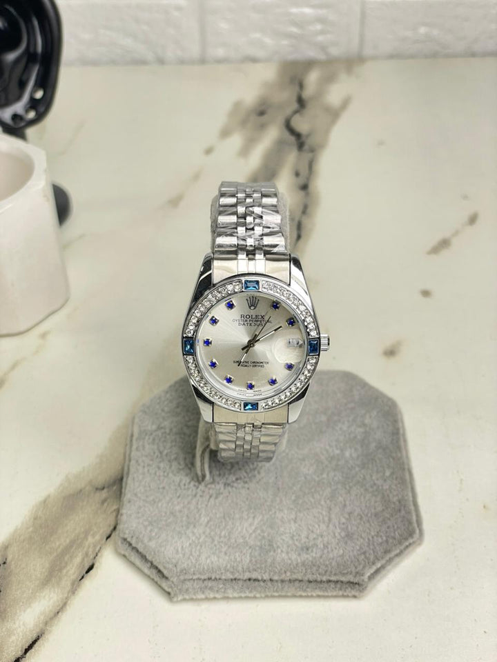 Womens RlX  Sapphire Stone Stainless Steel  Watch