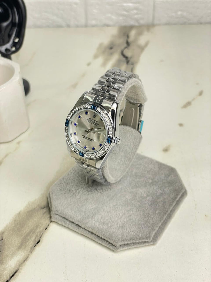 Womens RlX  Sapphire Stone Stainless Steel  Watch