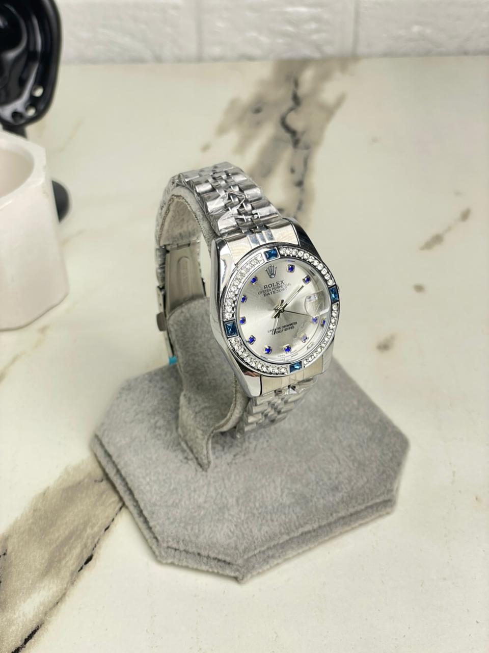 Womens RlX  Sapphire Stone Stainless Steel  Watch