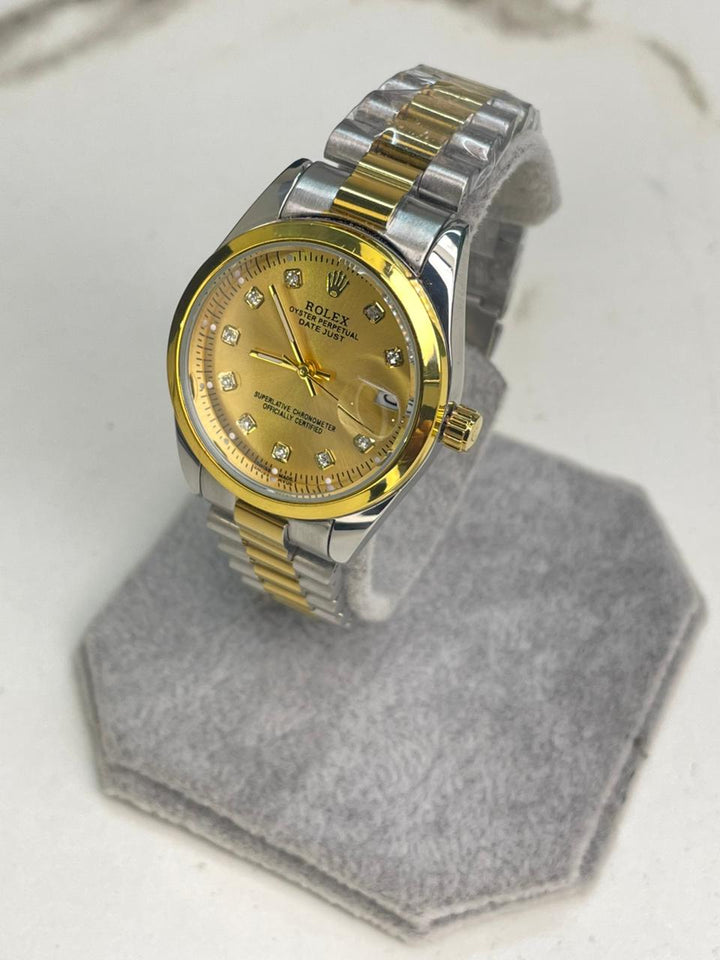 Women's RlX Two Tone Golden  Dial Stainless Steel  Watch