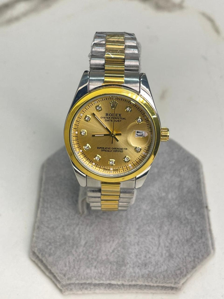 Women's RlX Two Tone Golden  Dial Stainless Steel  Watch