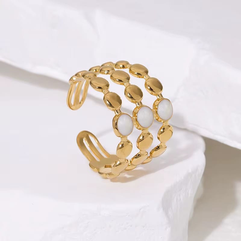 18K Horavé Stainless Steel Ring Adjustable