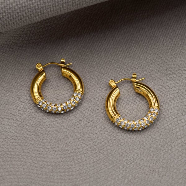 Golden Sparkle Hoop Earrings