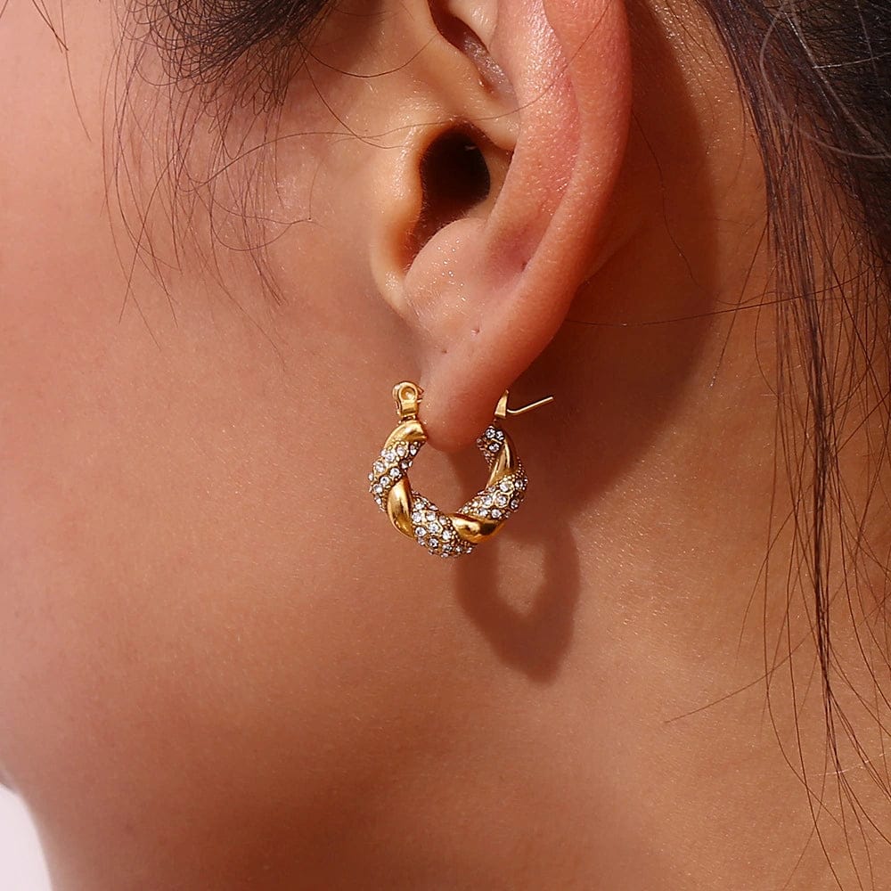 Donna Crystal Twisted Earring