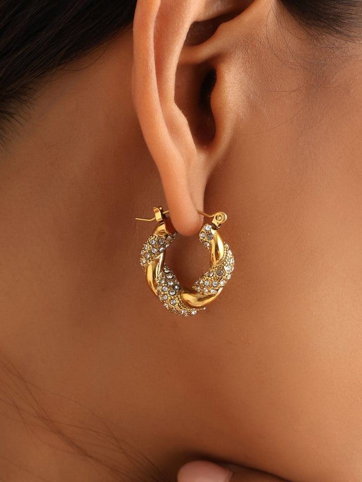 Donna Crystal Twisted Earring