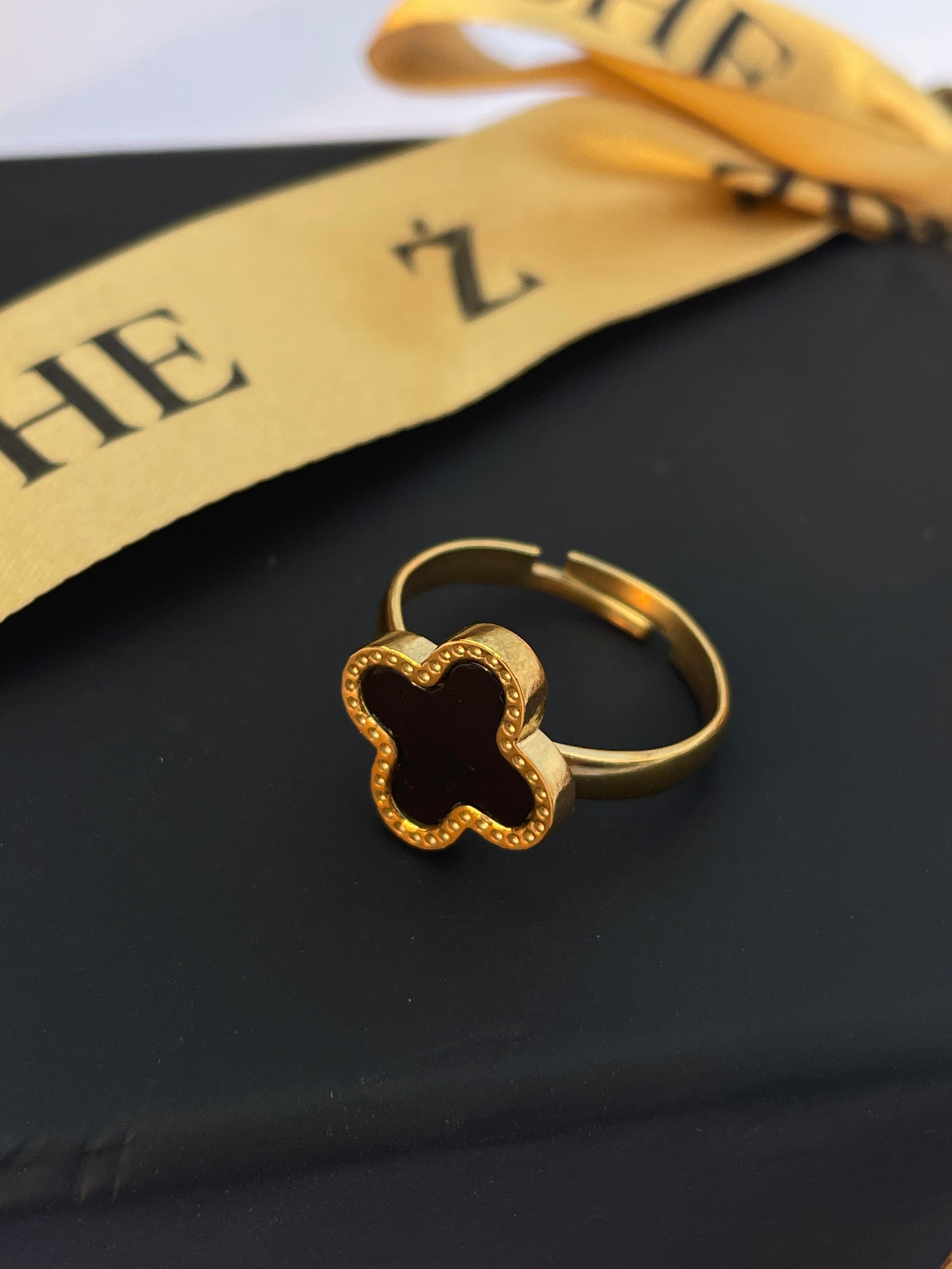 Black clover ring adjustable