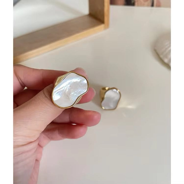 18k gold plated pearl ring