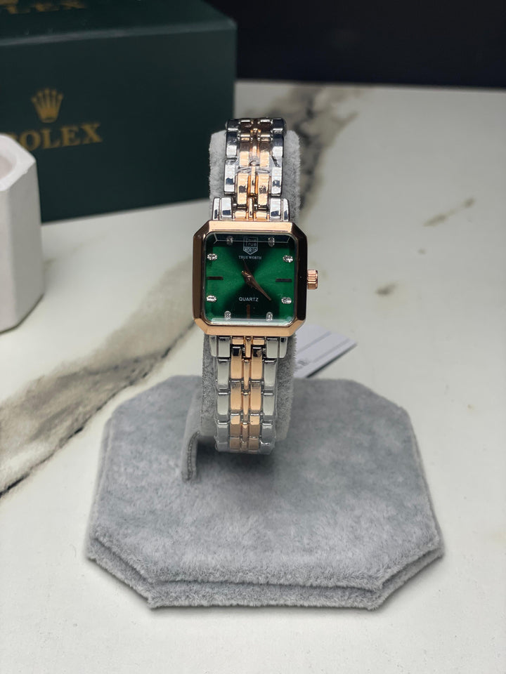 True Worth Square Green  Dial Watch