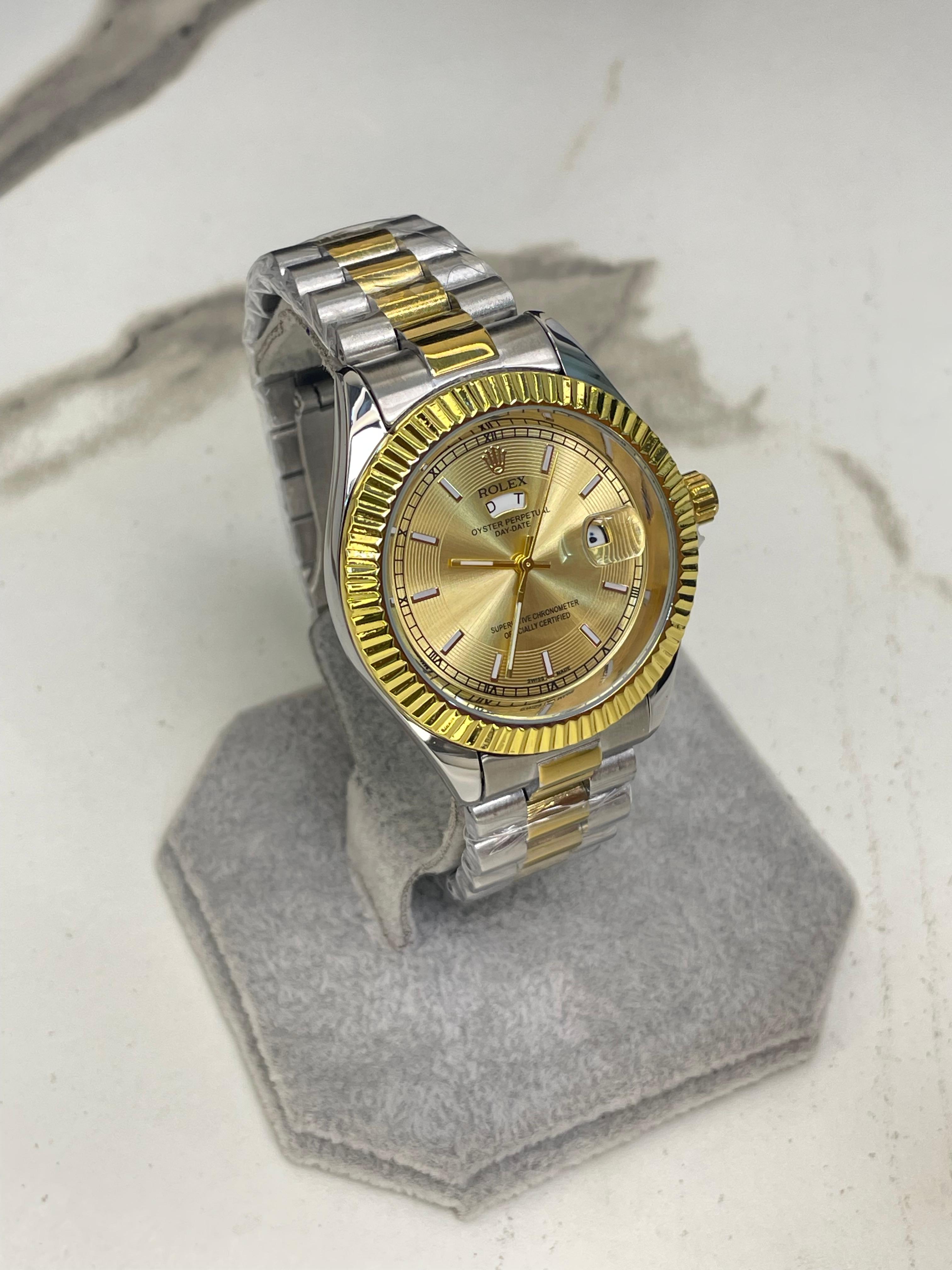 Men's Rlx Yellow Dial Two tone Stainless Steel  Watch