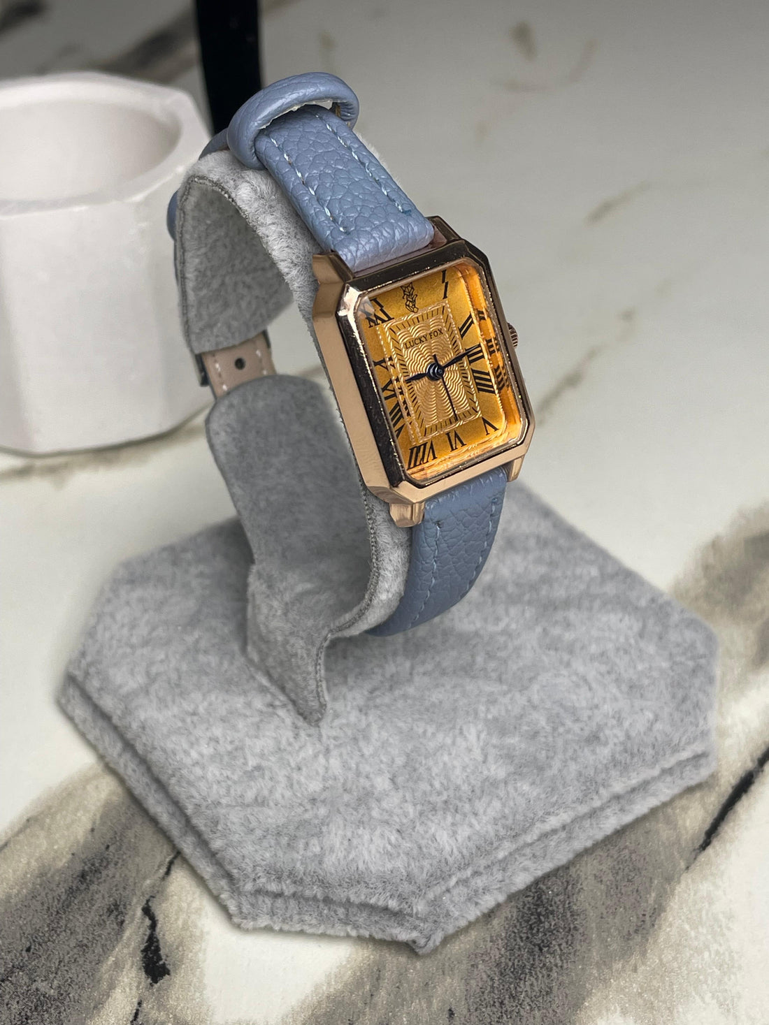 Saviero Blue  Leather Strap watch