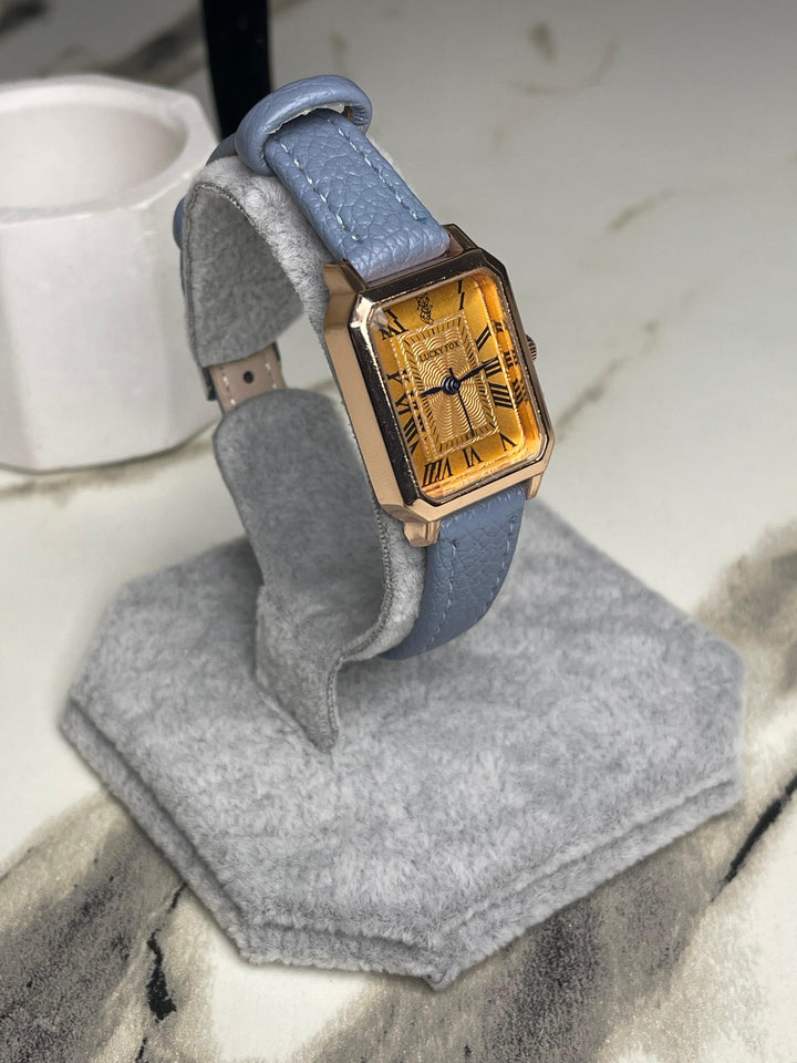Saviero Blue  Leather Strap watch