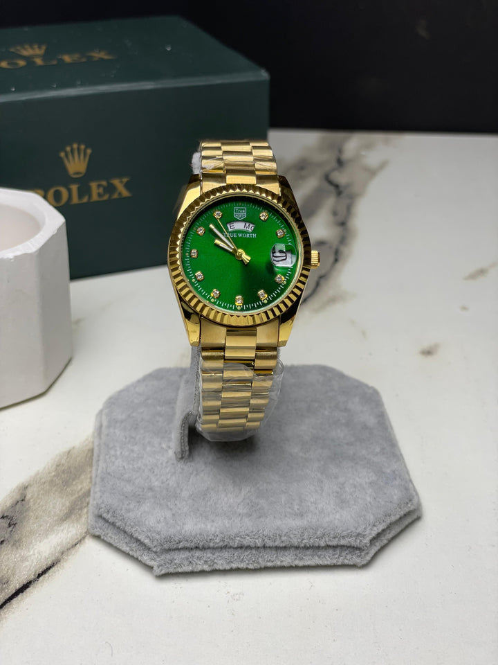 True Worth Green Dial Stainless Steel Women's  Watch