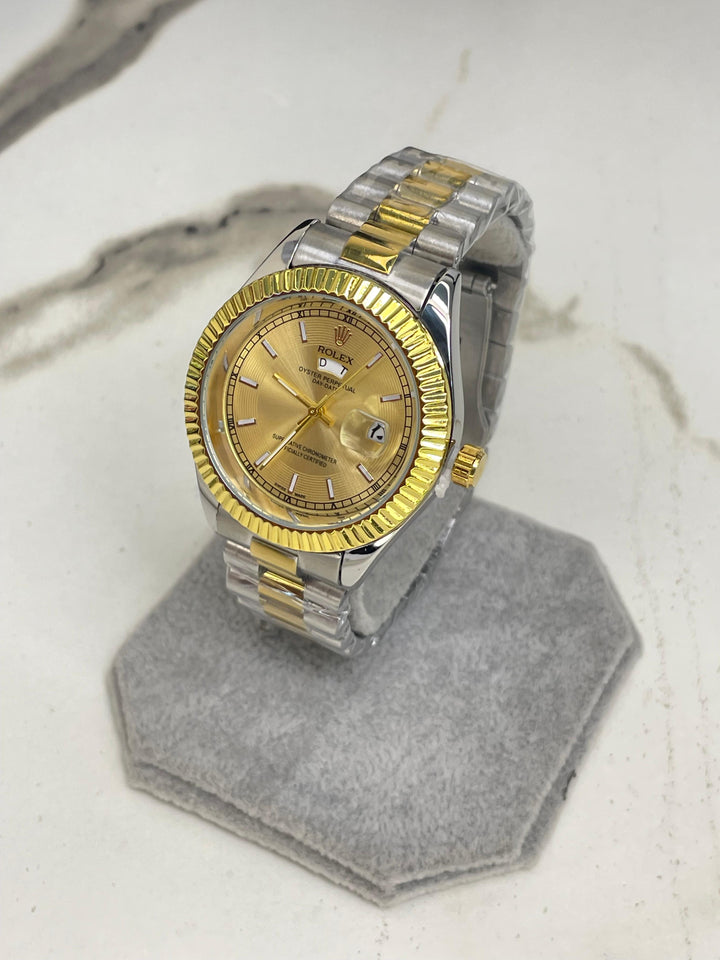 Men's Rlx Yellow Dial Two tone Stainless Steel  Watch