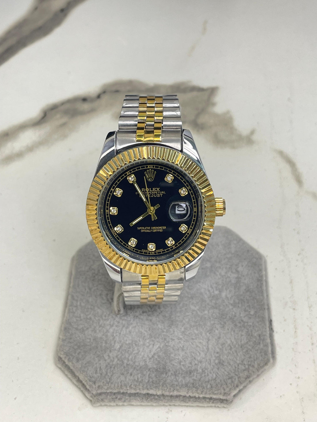 Men's Rlx Two tone Black  Dial Stainless Steel Watch