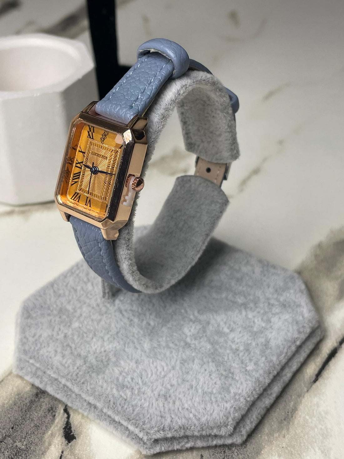 Saviero Blue  Leather Strap watch