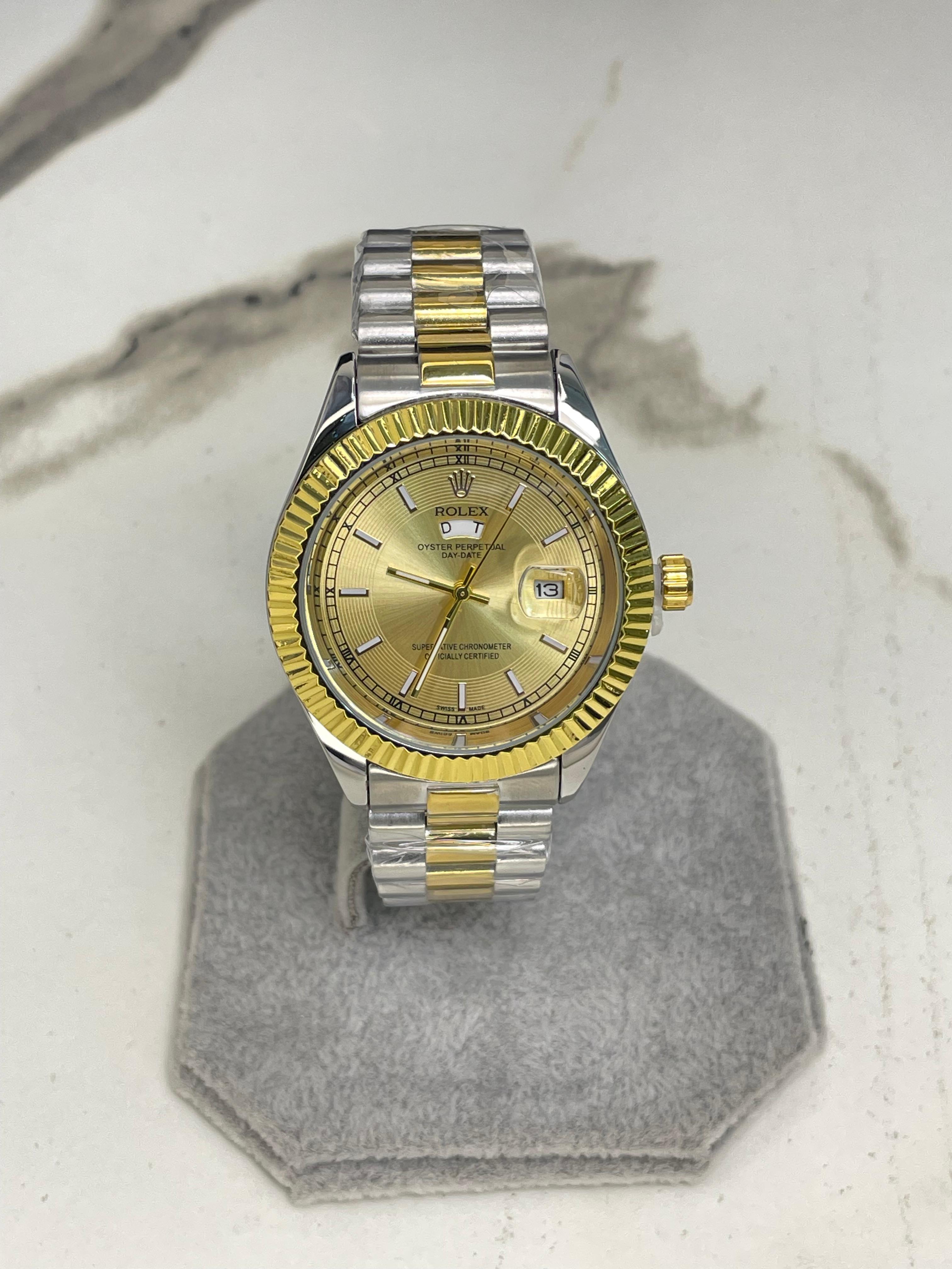Men's Rlx Yellow Dial Two tone Stainless Steel  Watch