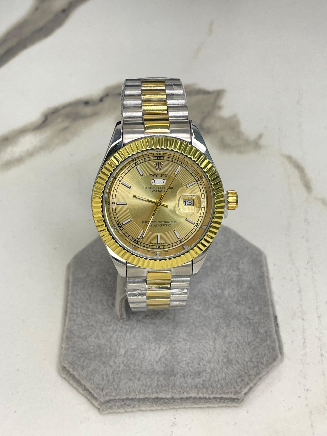 Men's Rlx Yellow Dial Two tone Stainless Steel  Watch