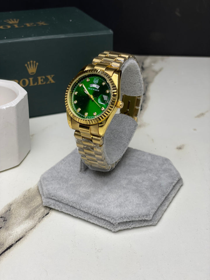 True Worth Green Dial Stainless Steel Women's  Watch