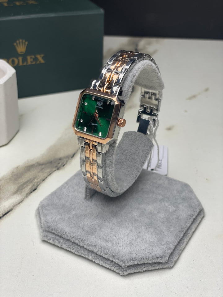 True Worth Square Green  Dial Watch