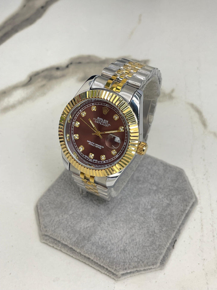 Men's  Rlx Two tone Chocolate Dial Stainless Steel Watch